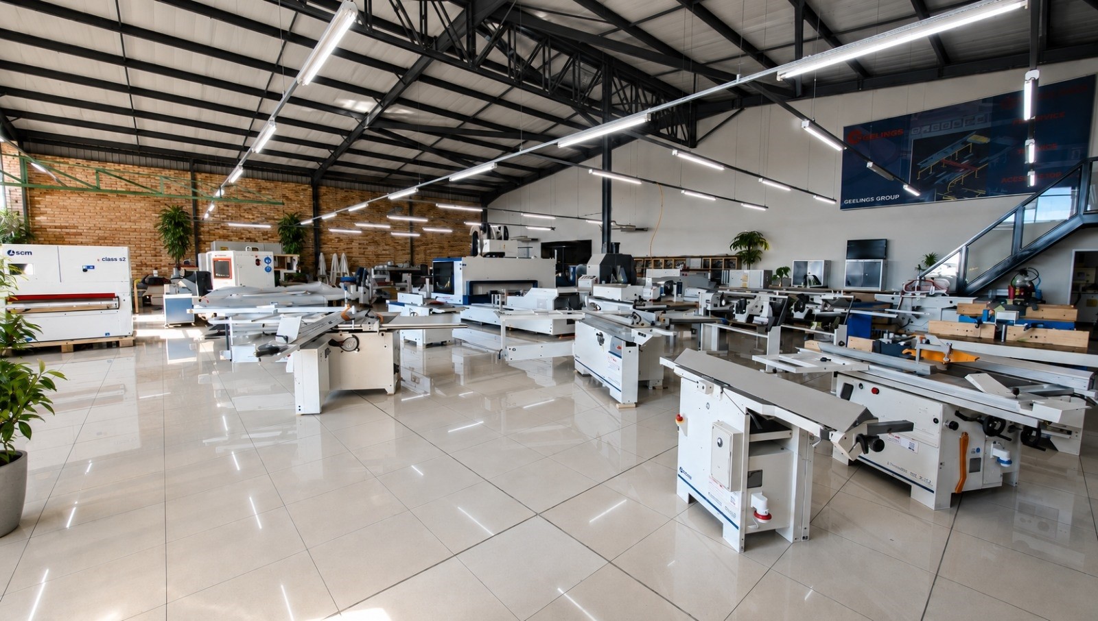 Geerlings showroom with SCM woodworking and panel-processing machinery in South Africa